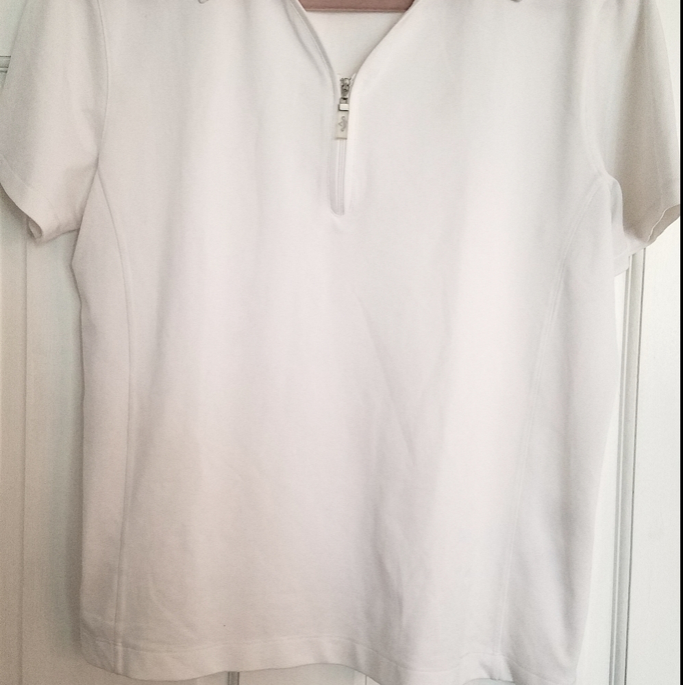 White golf shirt